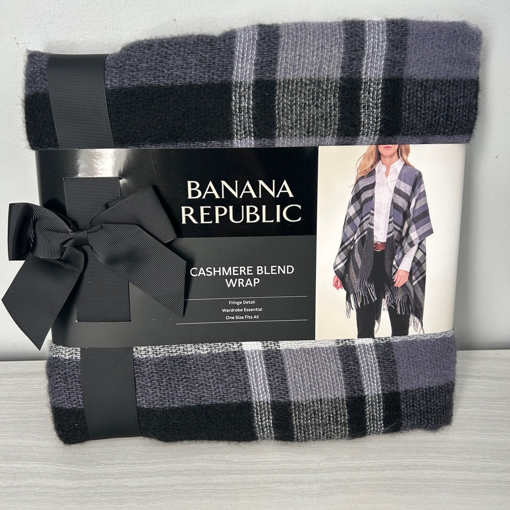 Banana Republic Cashmere Blend Wrap, Flannel Gray Shawl, Grey Cashmere Wrap